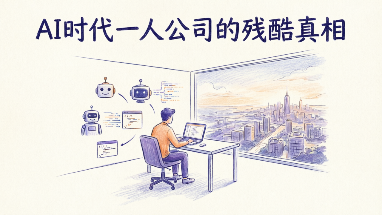 AI时代一人公司的残酷真相：工具成本降了95%，但大多数人注定失败