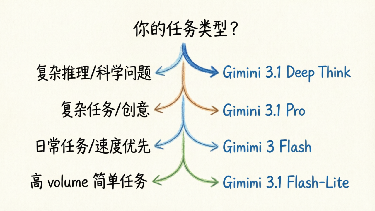 Gemini 3 模型选择决策树